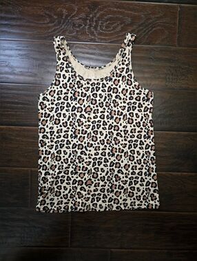 Ava & Viv Womens Cheetah Print Stretchy Tank Top Plus Size 1X
